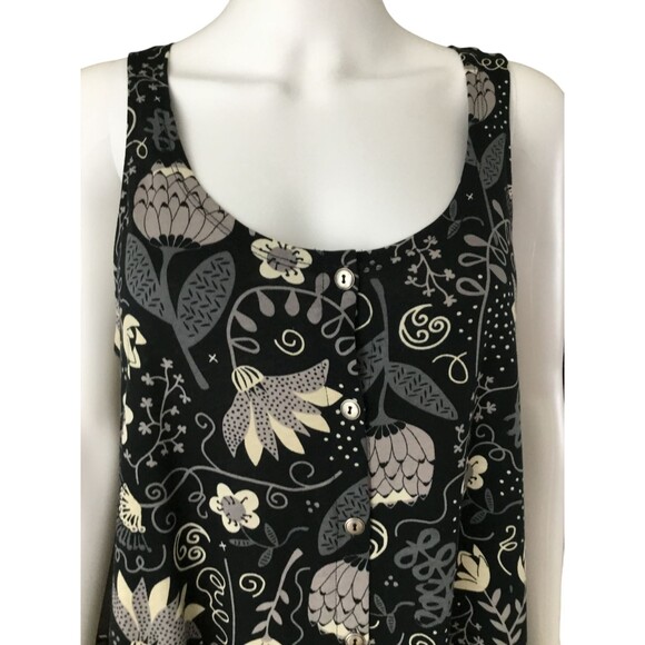 Gudrun Sjoden Shirt Dress sz M Floral Paisley Organic Pockets BOHO Lagenlook NEW - Picture 4 of 14